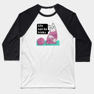 Tangled Up Cat Baseball T-Shirt